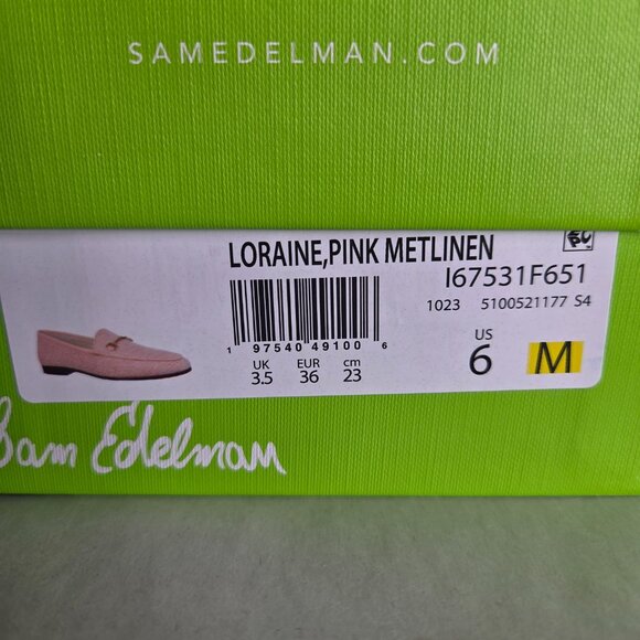 Sam Edelman Women's Loraine Pink Metlinen Flats Multiple Sizes - Picture 9 of 10